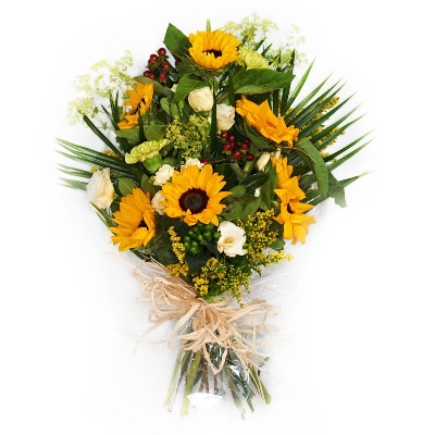 Funeral Flowers In Cellophane